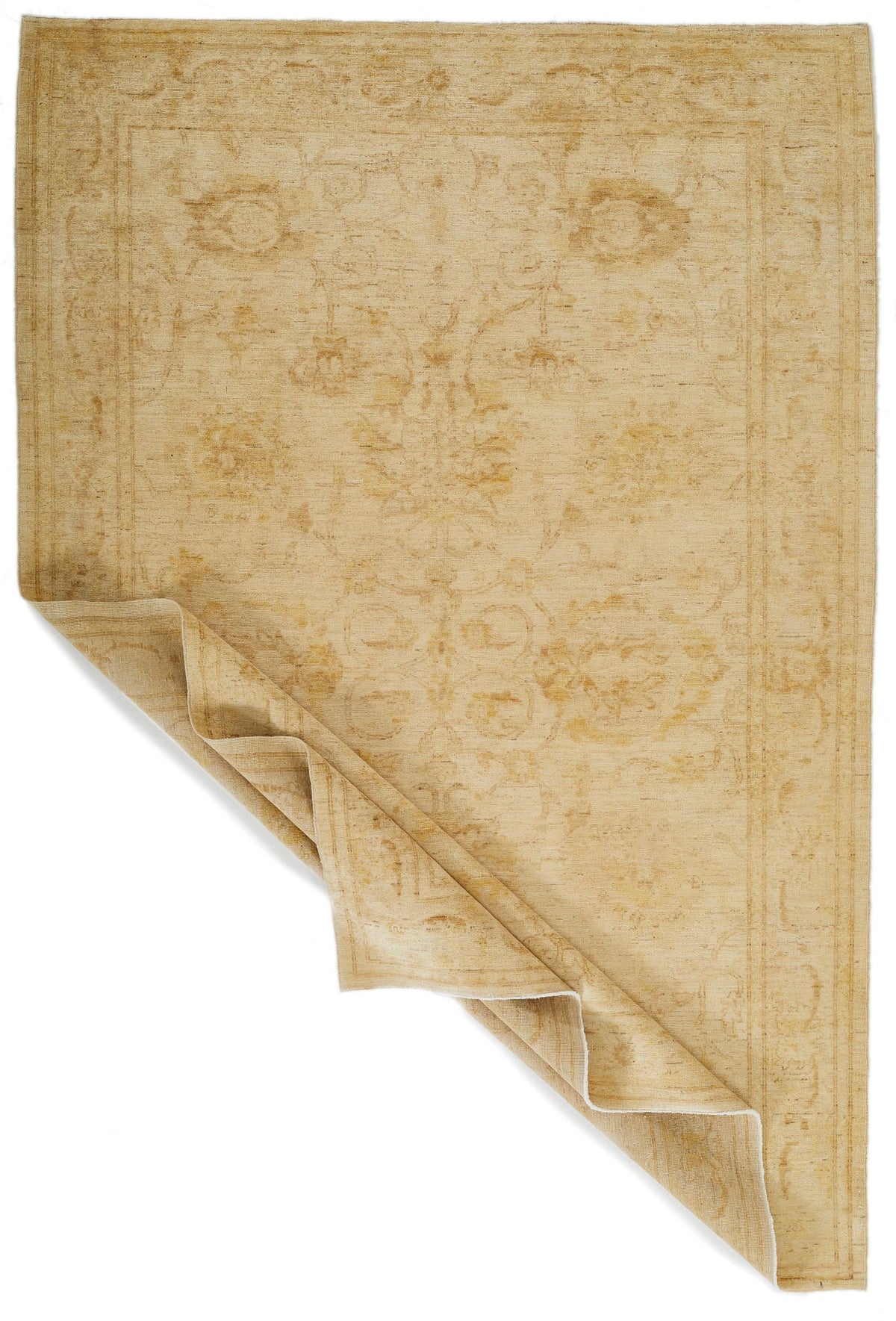 6x9 Ivory Turkish Oushak Rug