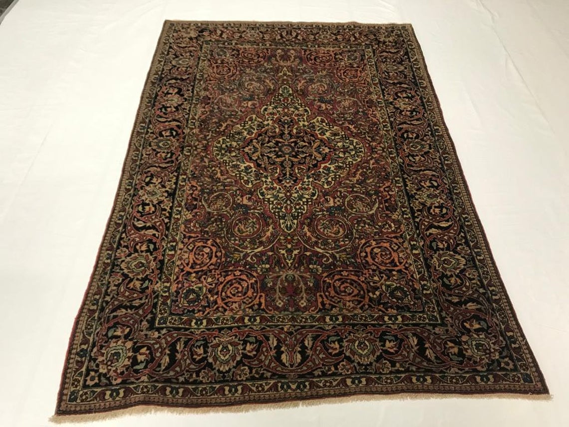 5x7 Red and Black Persian Traditional Rug