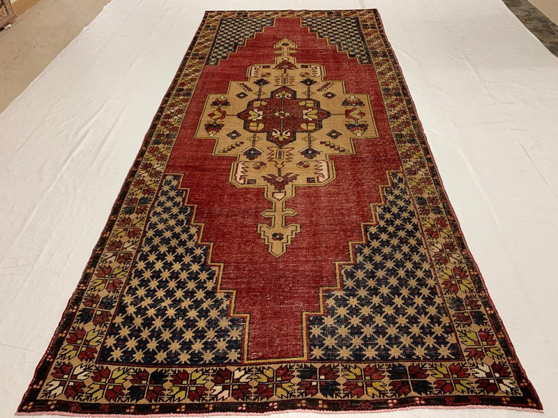 5x11 Red and Gold Turkish Tribal Runner