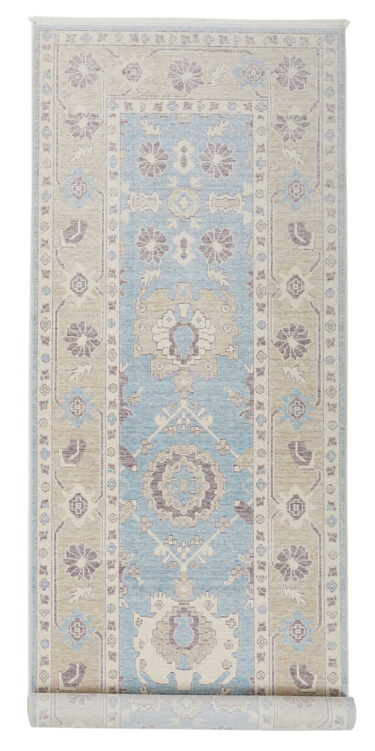 3x10 Blue and Beige Turkish Traditional Runner