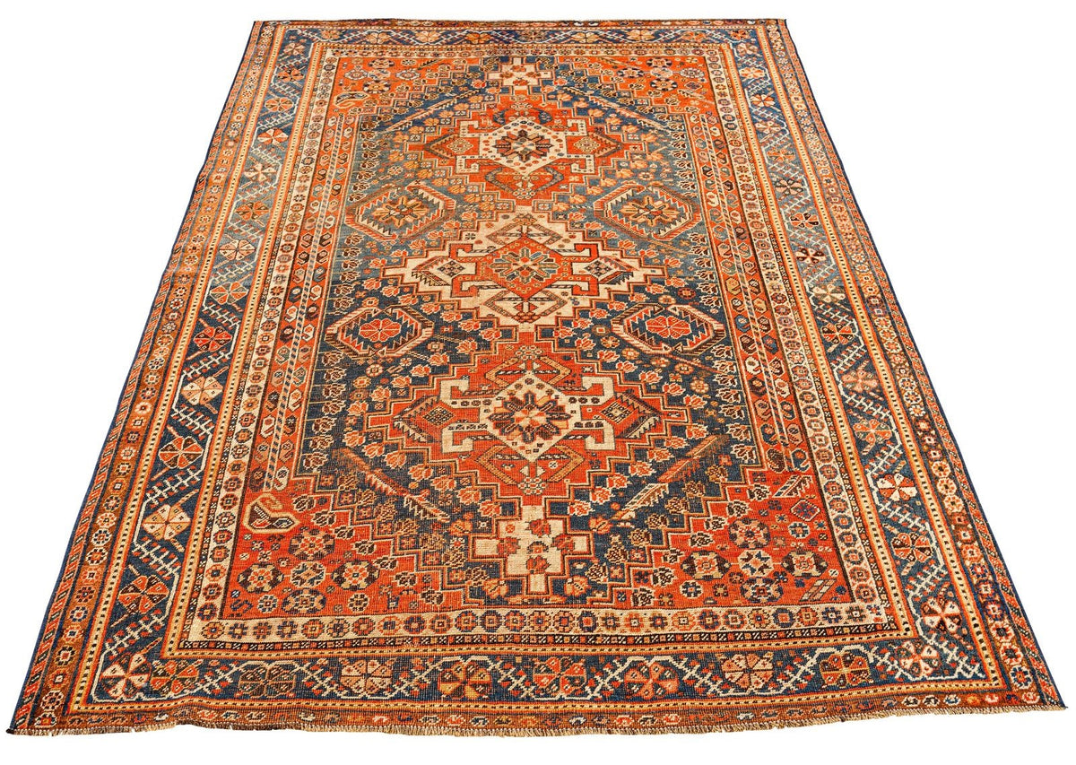 4x7 Brown and Rust Persian Rug