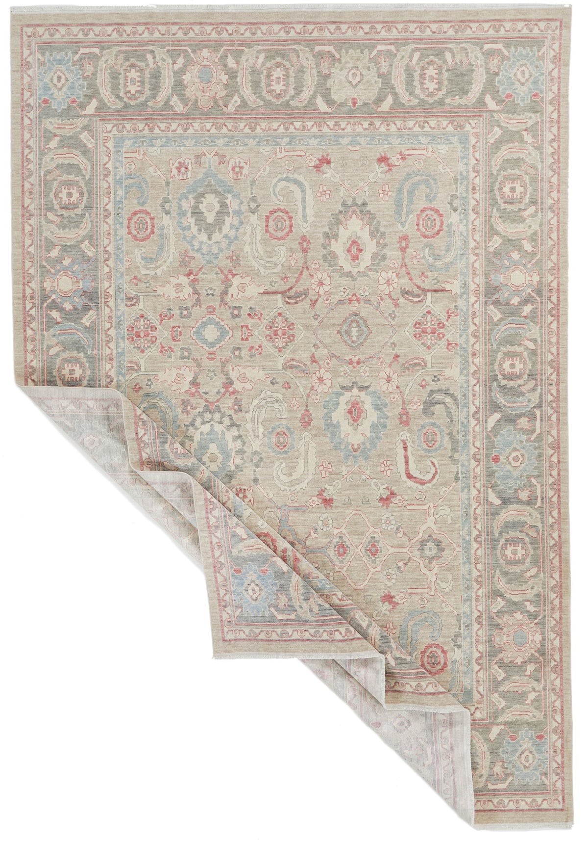 6x10 Blue and Beige Turkish Traditional Rug