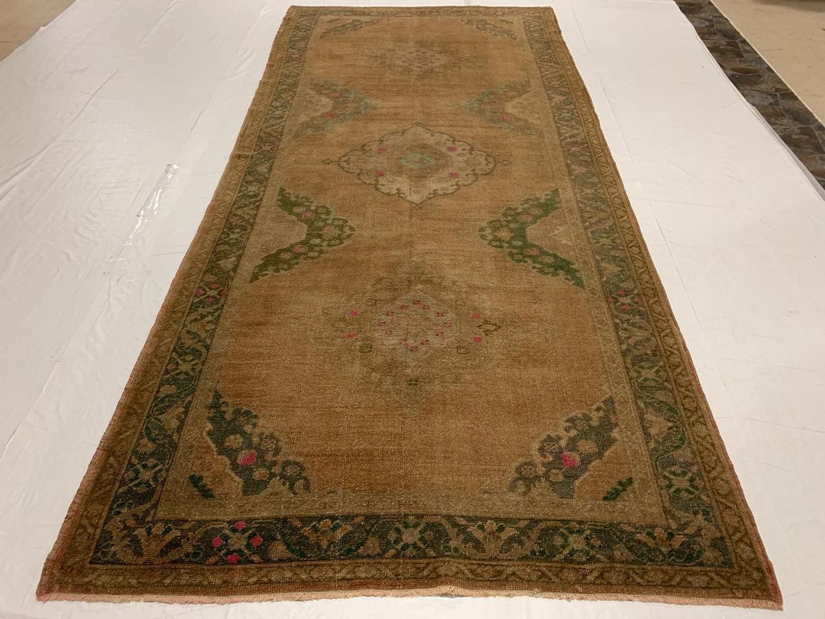 5x11 Camel and Green Turkish Tribal Runner