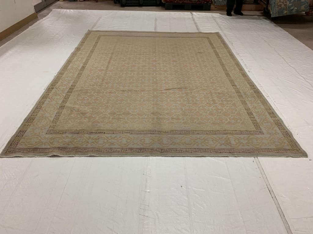 8x10 Brown and Blue Turkish Tribal Rug