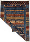 7x10 Blue and Multicolor Turkish Tribal Rug