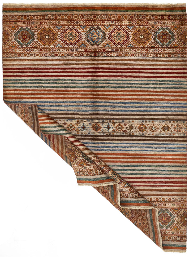 6x8 Multicolor and Red Tribal Rug