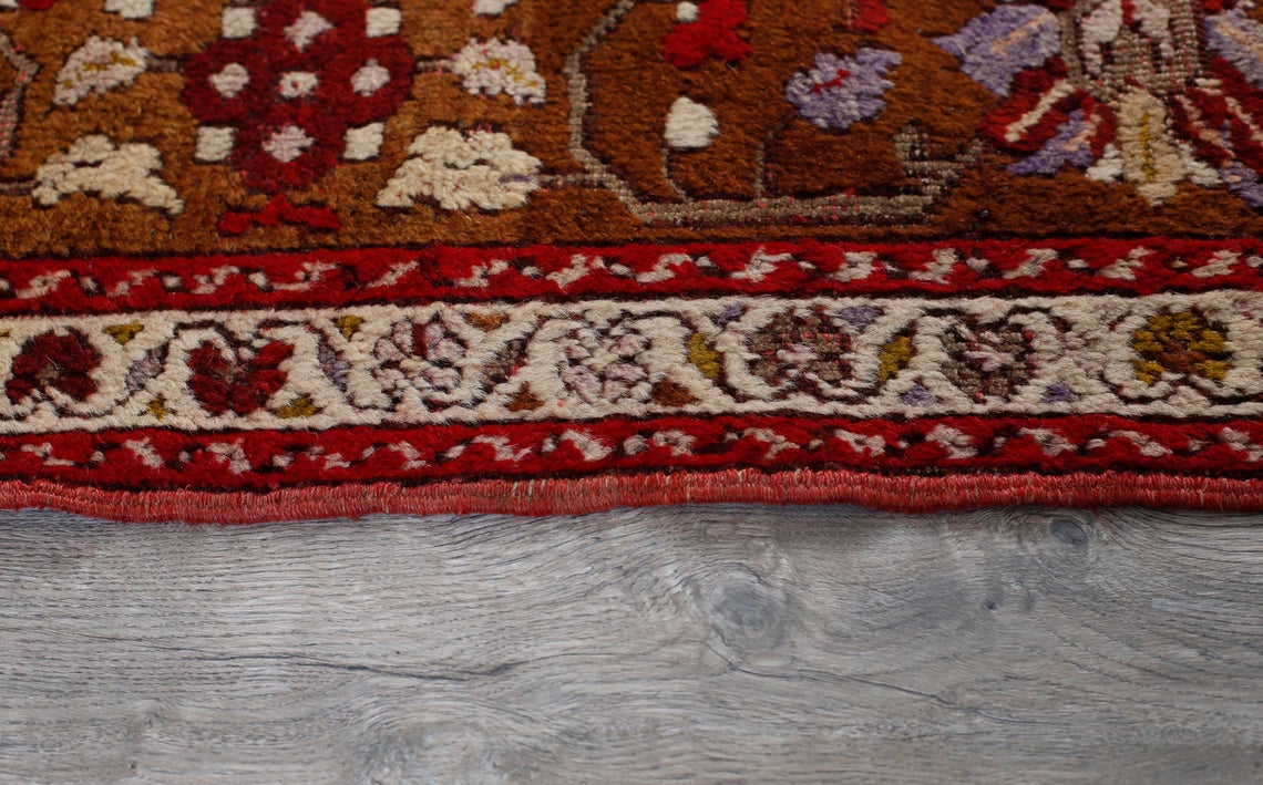 4x5 Red and Brown Turkish Tribal Rug