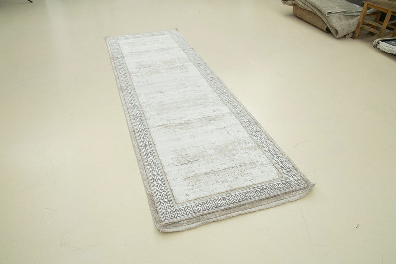 3x10 White and Silver Turkish Antep Runner