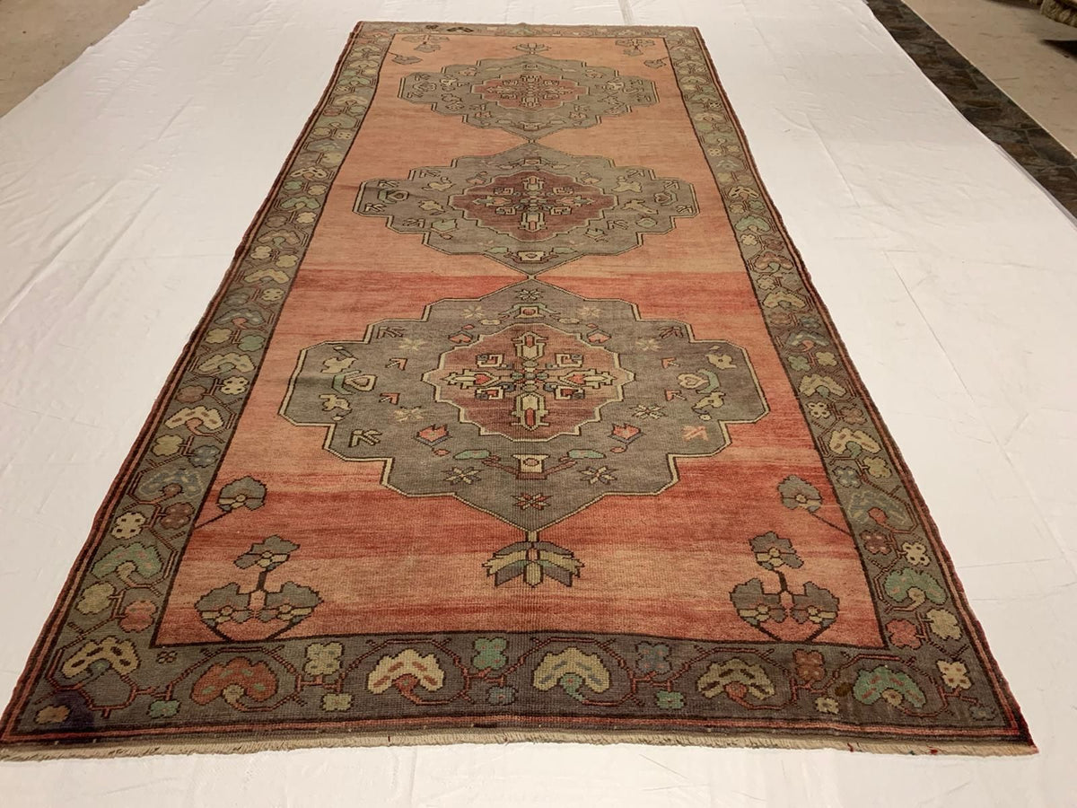 5x11 Rust and Gray Anatolian Turkish Tribal Runner
