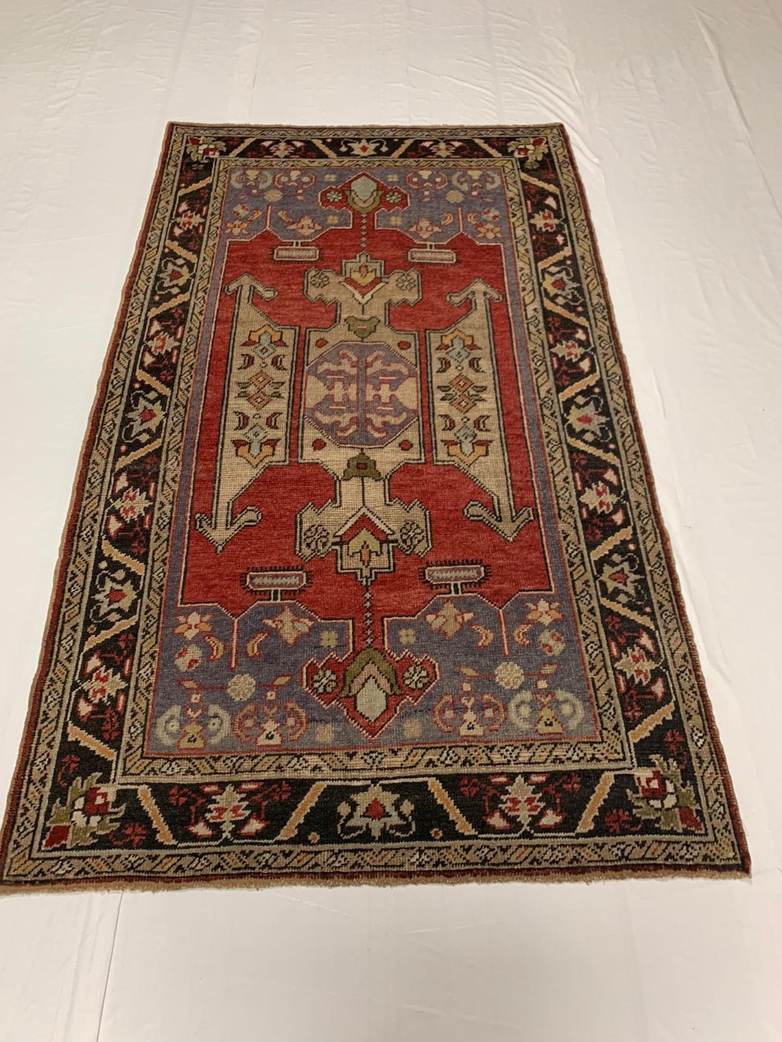 5x8 Red and Black Turkish Tribal Rug