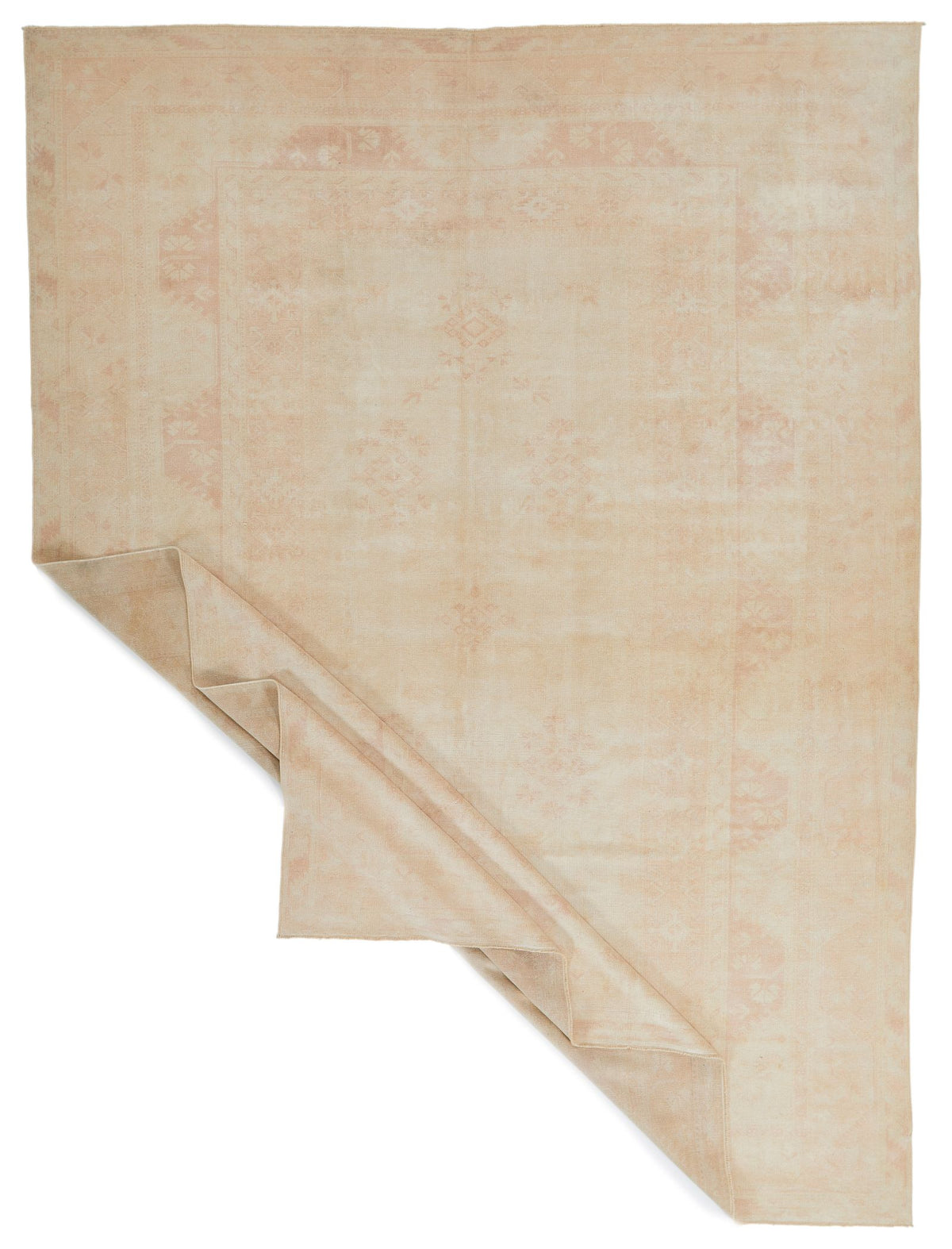 8x11 Beige and Rust Turkish Milas Rug
