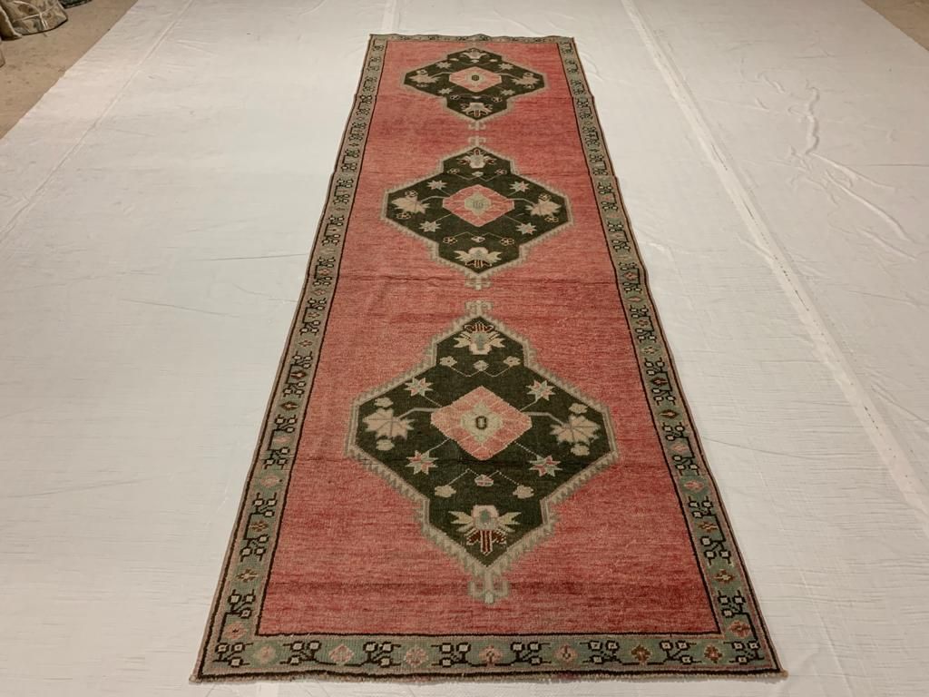 3x10 Pink and Brown Turkish Tribal Runner