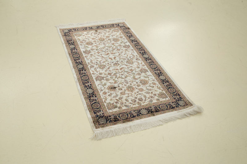 3x5 Ivory and Red Turkish Antep Rug