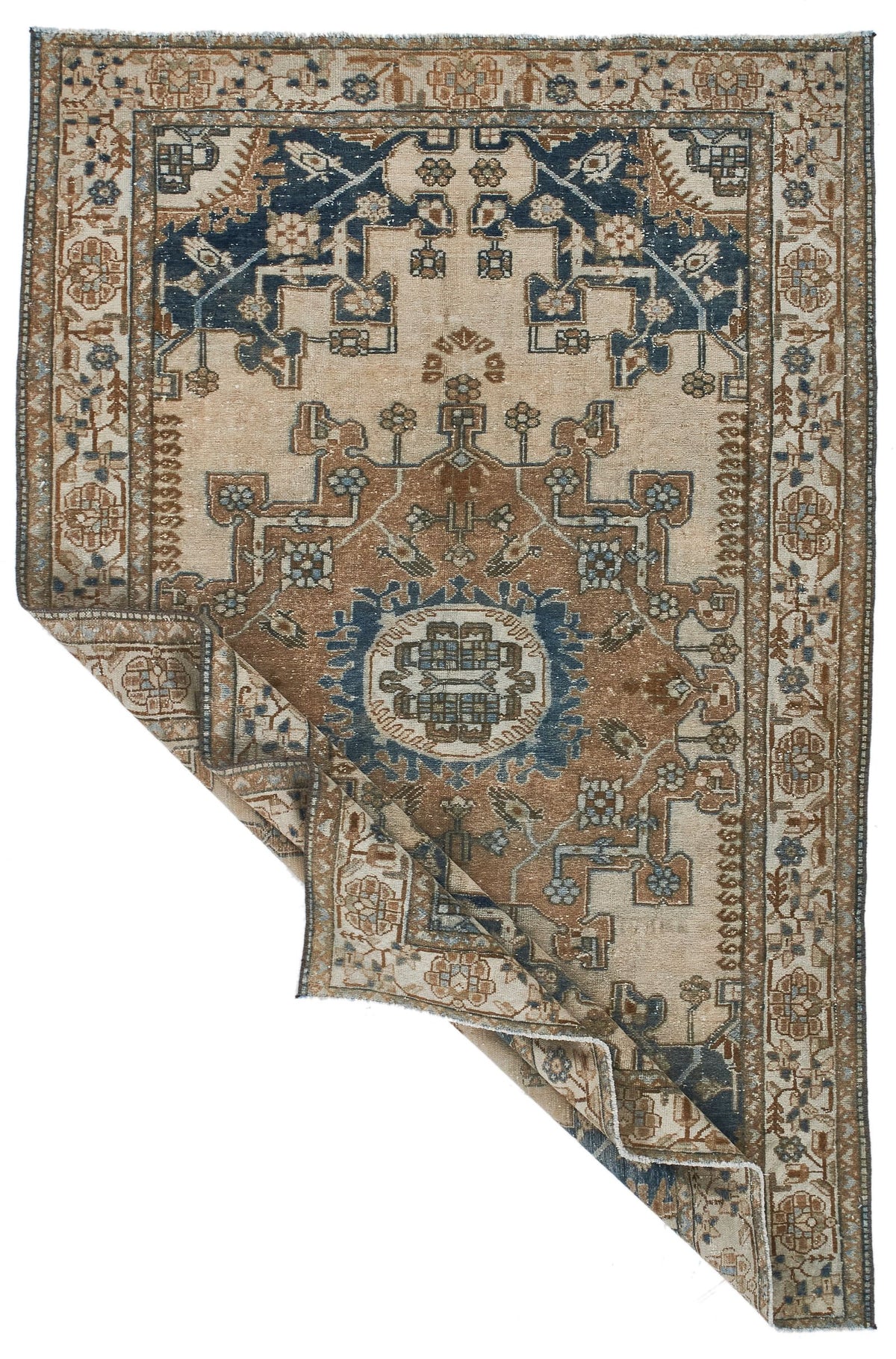4x7 Beige and Blue Persian Rug