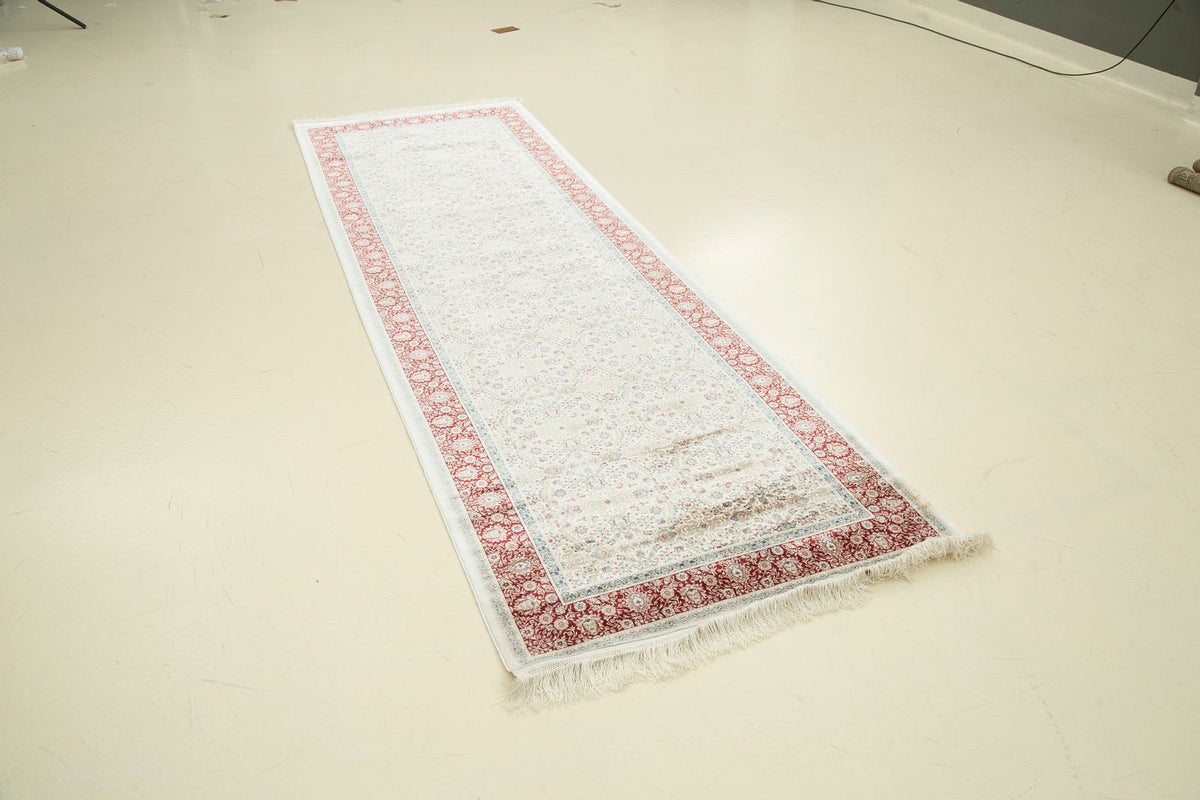 3x10 Ivory and Red Turkish Antep Runner