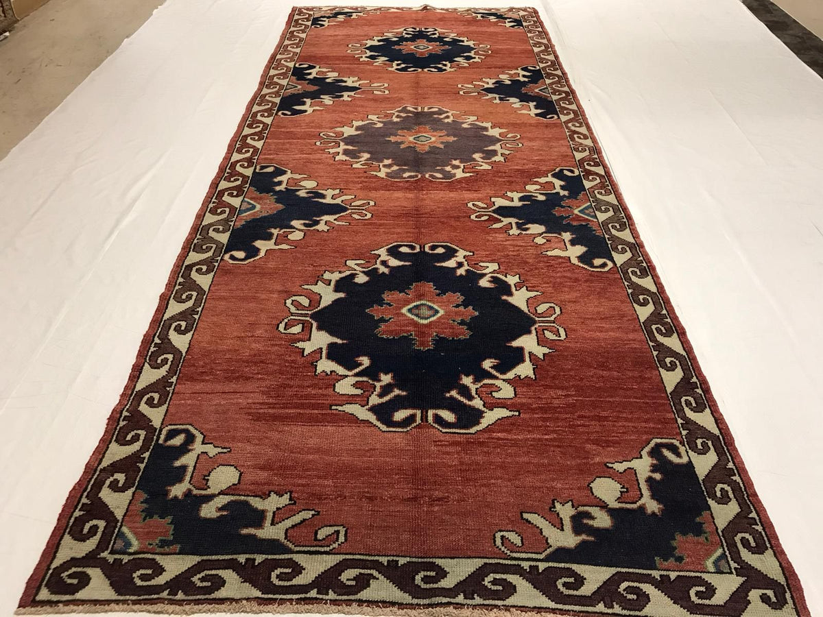 5x12 Red and Navy Turkish Tribal Runner