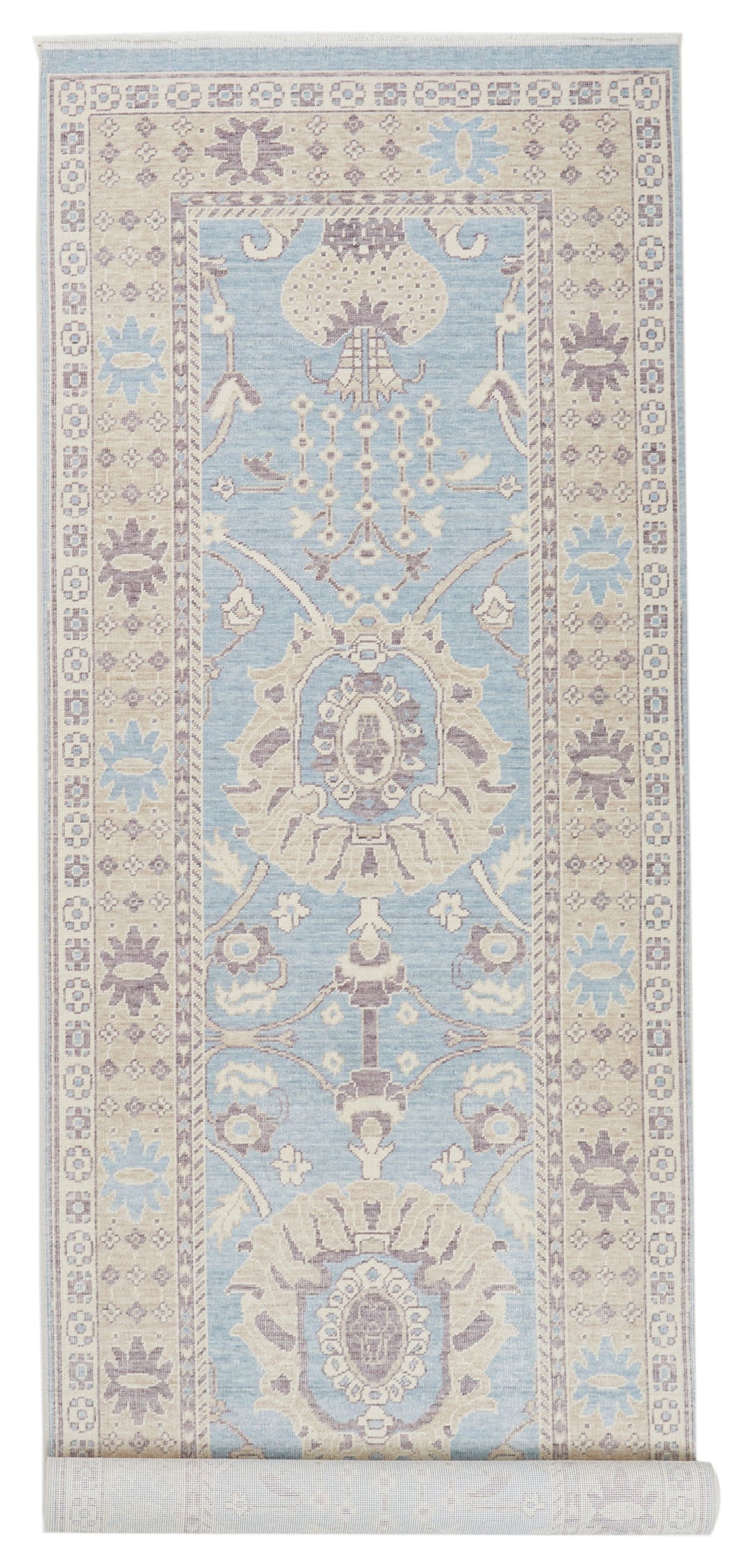3x10 Blue and Beige Turkish Traditional Runner