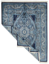 8x10 Navy and White Turkish Antep Rug