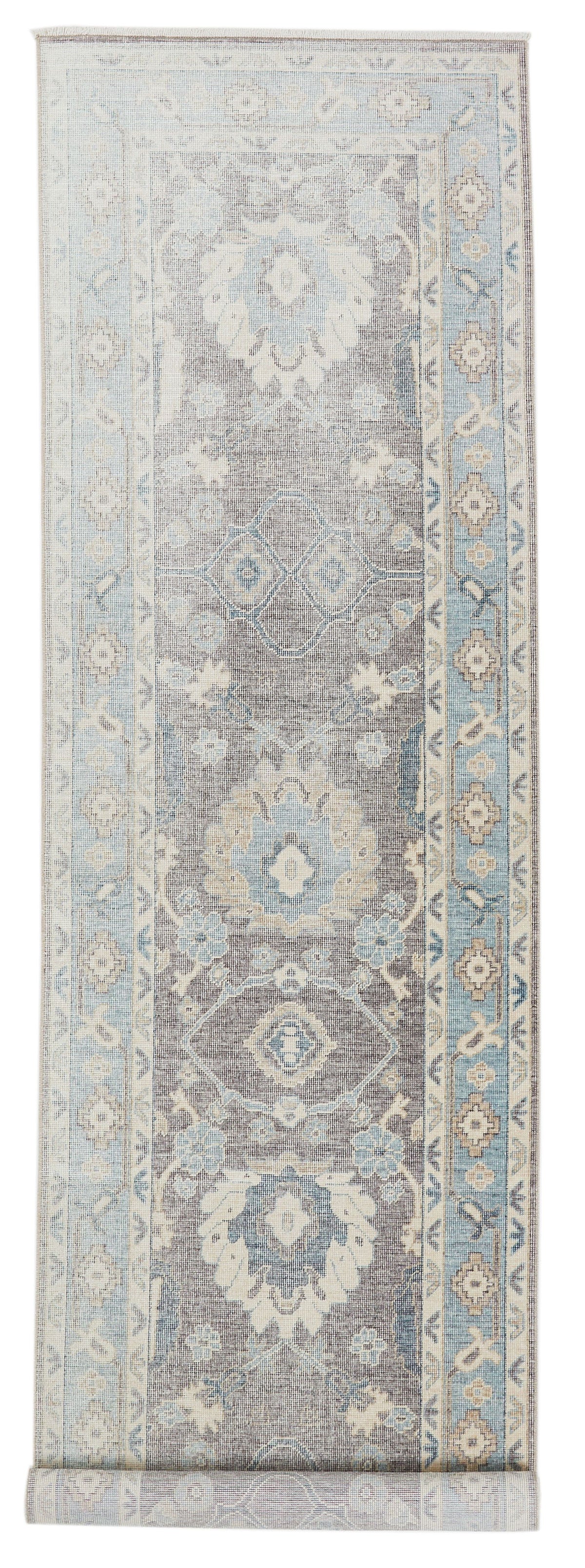 3x10 Gray and Blue Turkish Traditional Runner