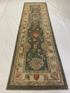 Vintage Handmade 3x10 Gray and Off White Anatolian Turkish Oushak Distressed Area Runner