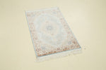 2x3 Ivory and White Turkish Antep Rug