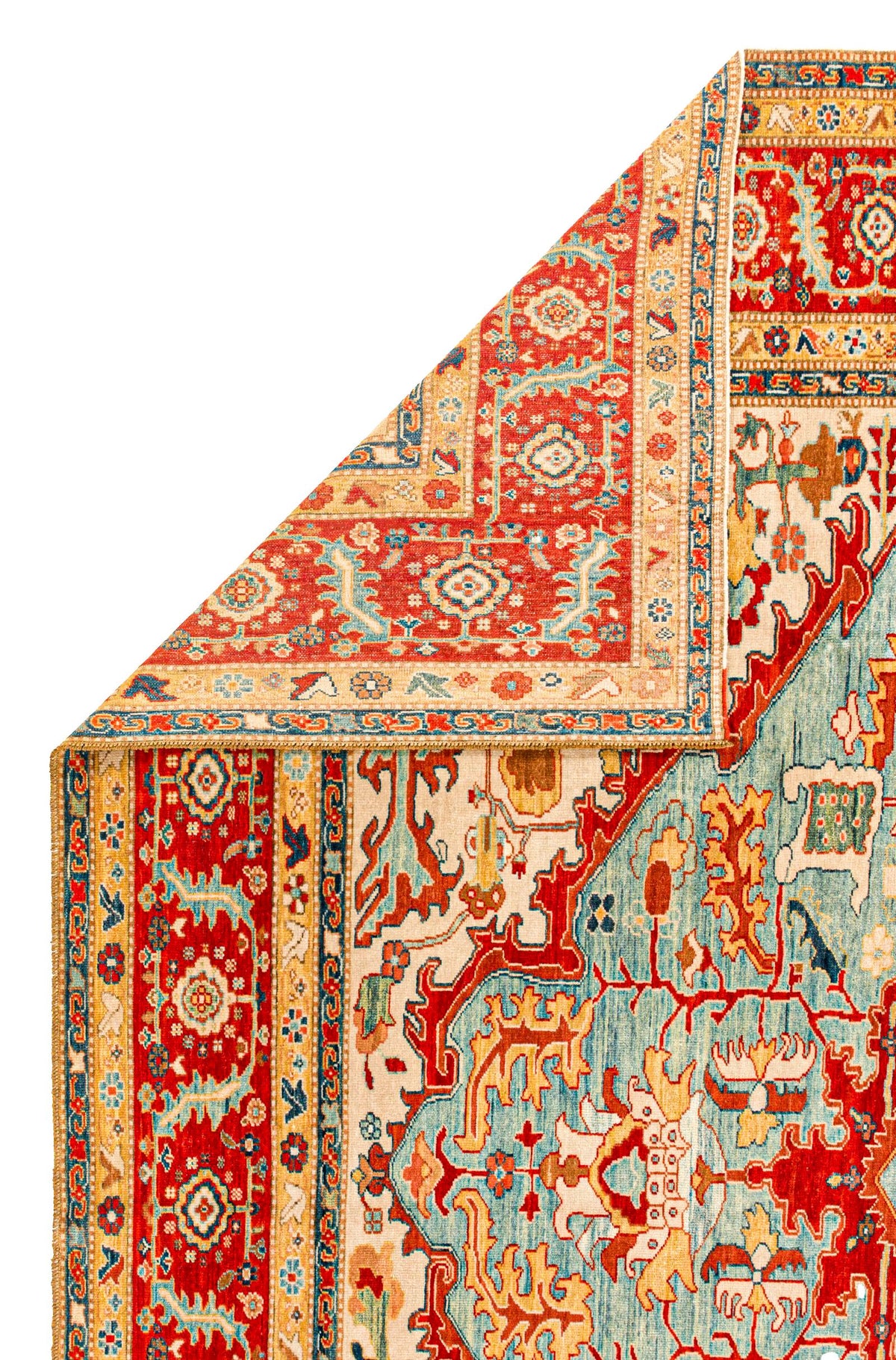 11x14 Blue and Red Turkish Traditional Rug