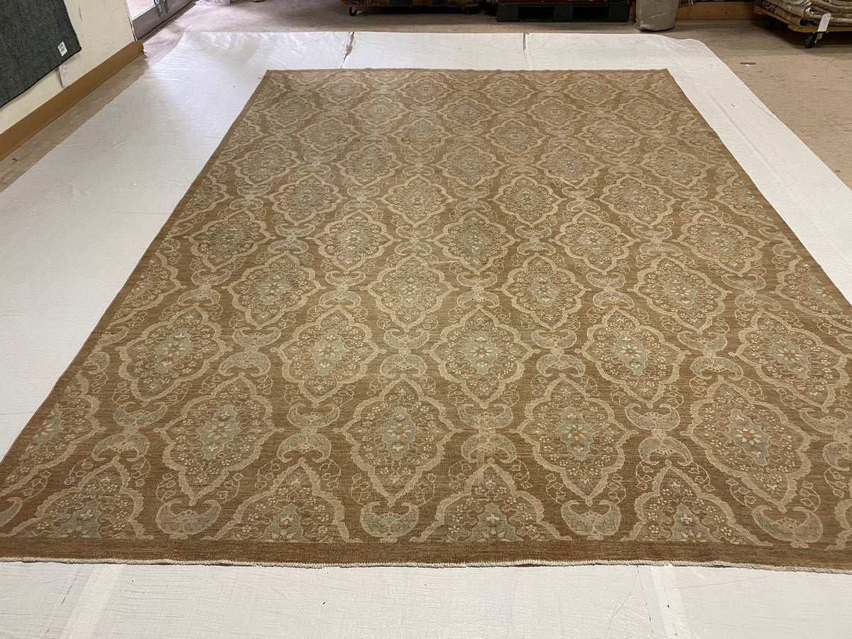 9x12 Brown and Blue Modern Contemporary Rug