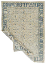 8x12 Beige and Blue Turkish Traditional Rug