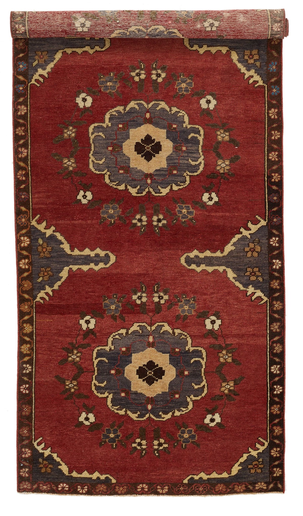 4x9 Red and Brown Turkish Tribal Runner