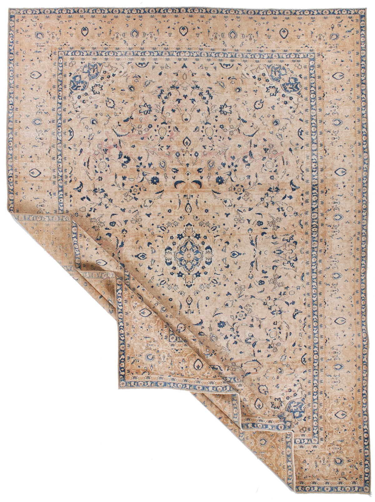 9x12 Beige and Blue Persian Traditional Rug