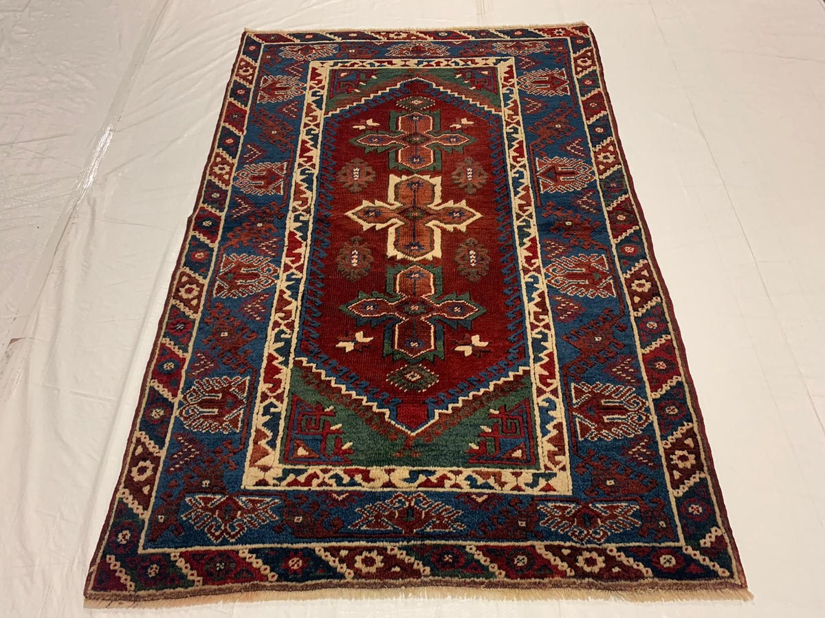 10x14 Navy and Red Traditional Rug