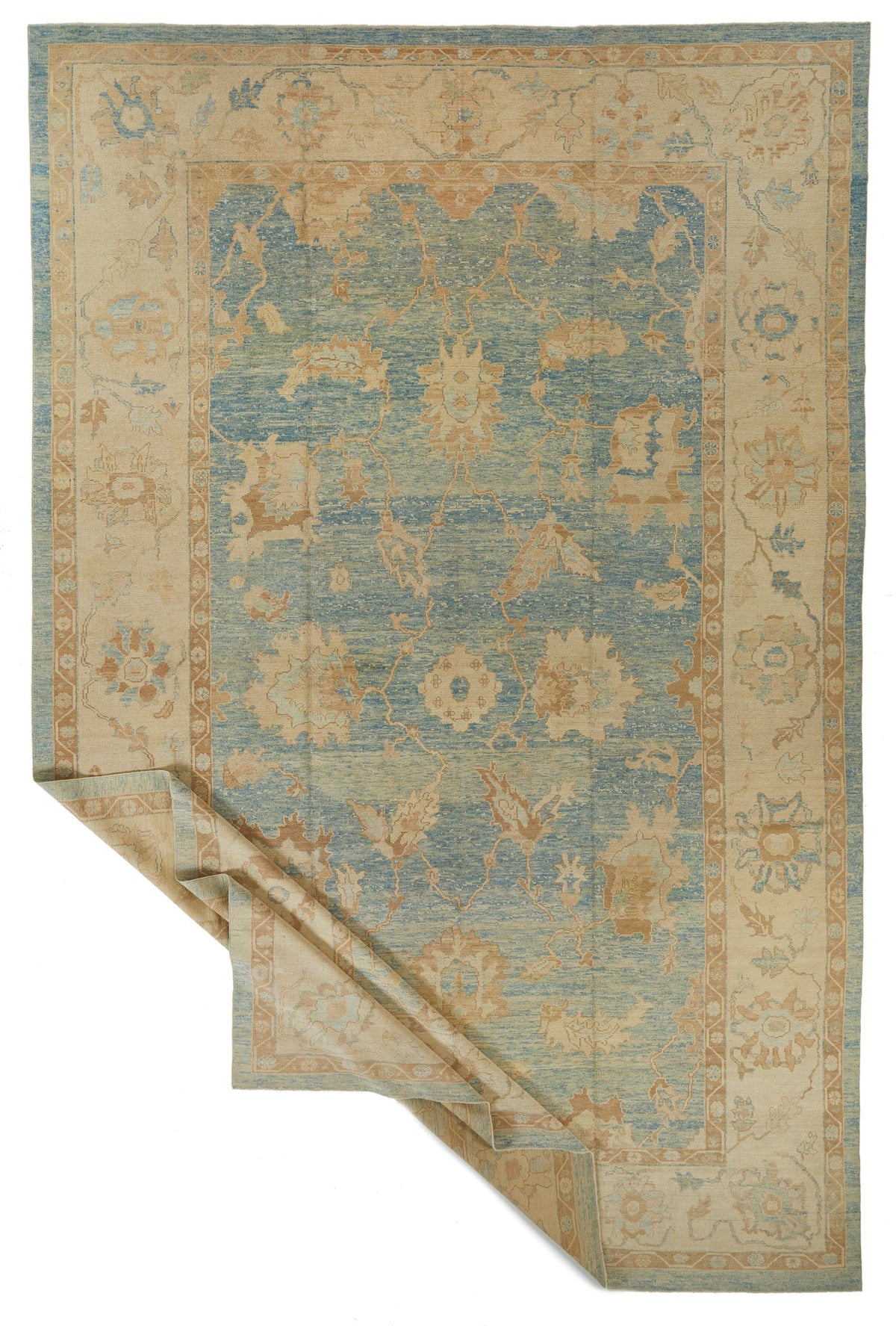 12x18 Blue Turkish Oushak Rug