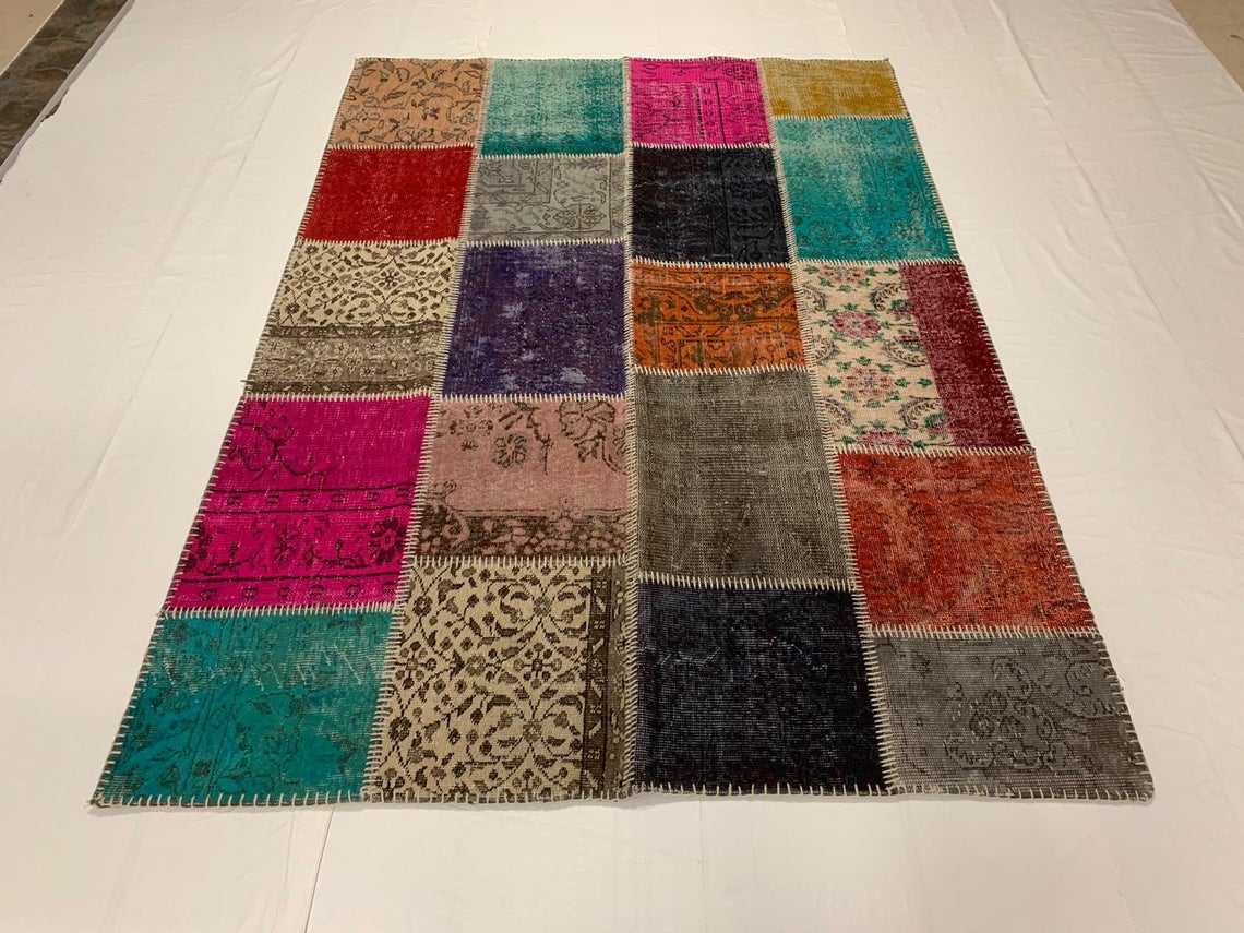 5x8 Multicolor Turkish Patchwork Rug