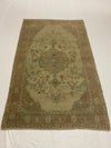 4x8 Ivory and Gold Turkish Tribal Rug