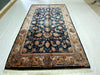 6x10 Navy and Ivory Turkish Antep Rug