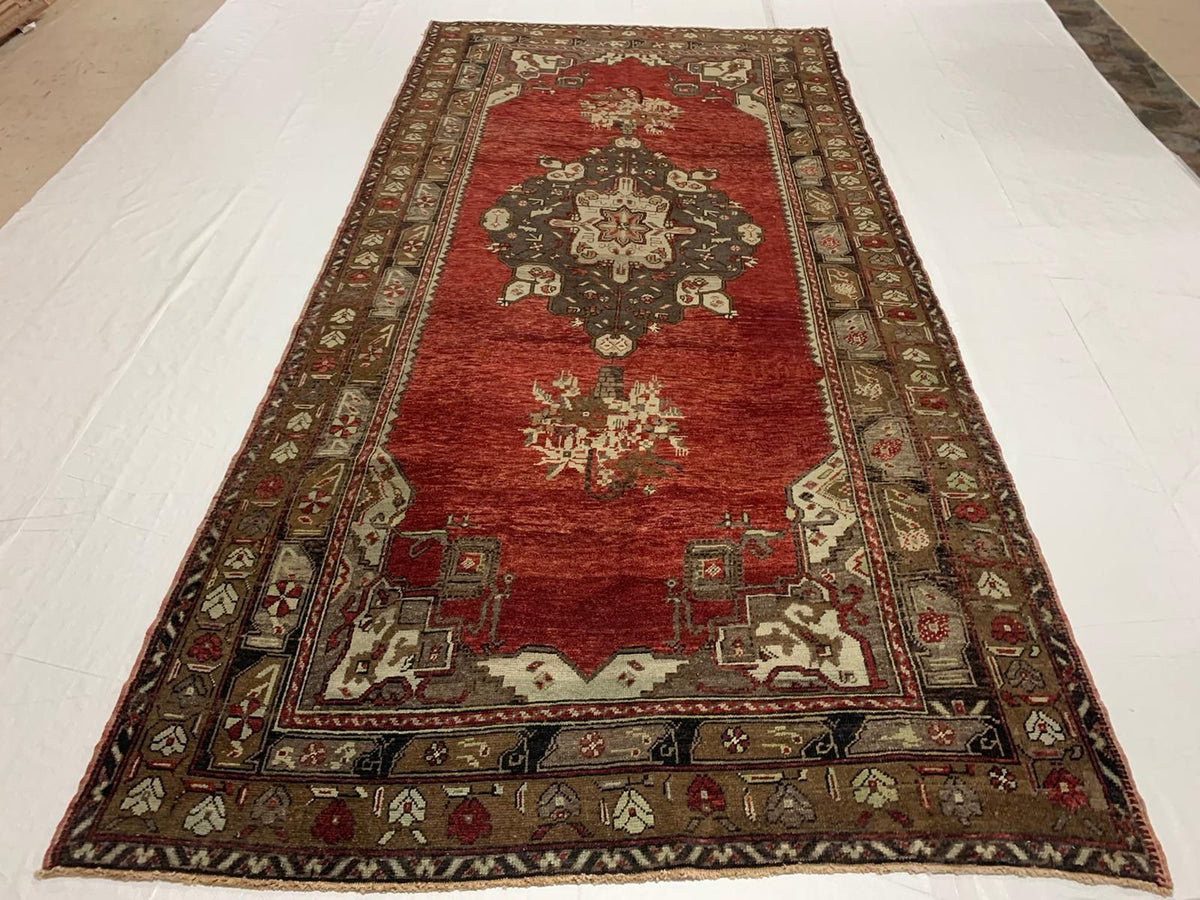 5x11 Red and Ivory Turkish Tribal Runner