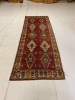 4x10 Red and Gold Turkish Tribal Runner