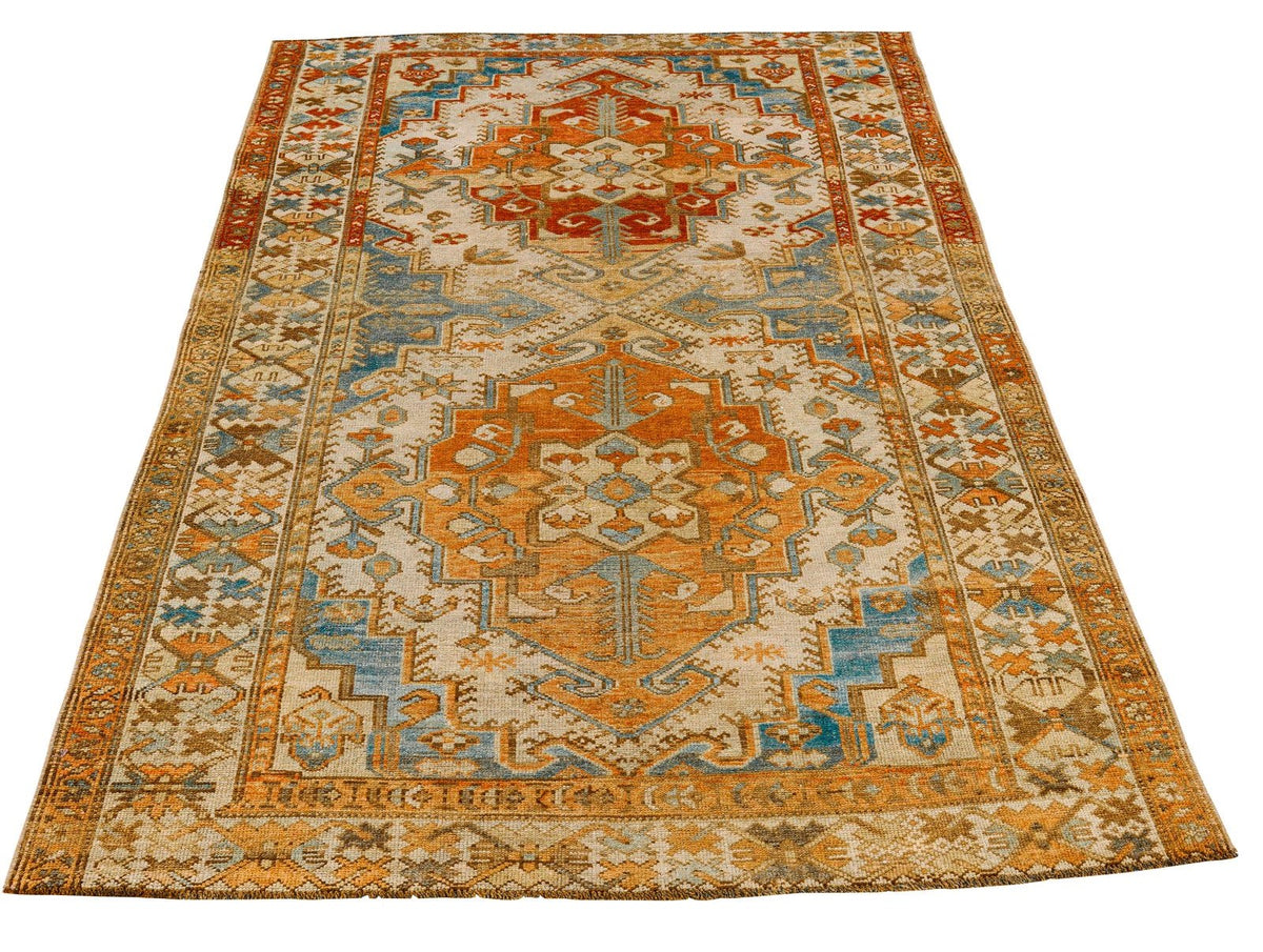 4x7 Beige and Rust Persian Rug
