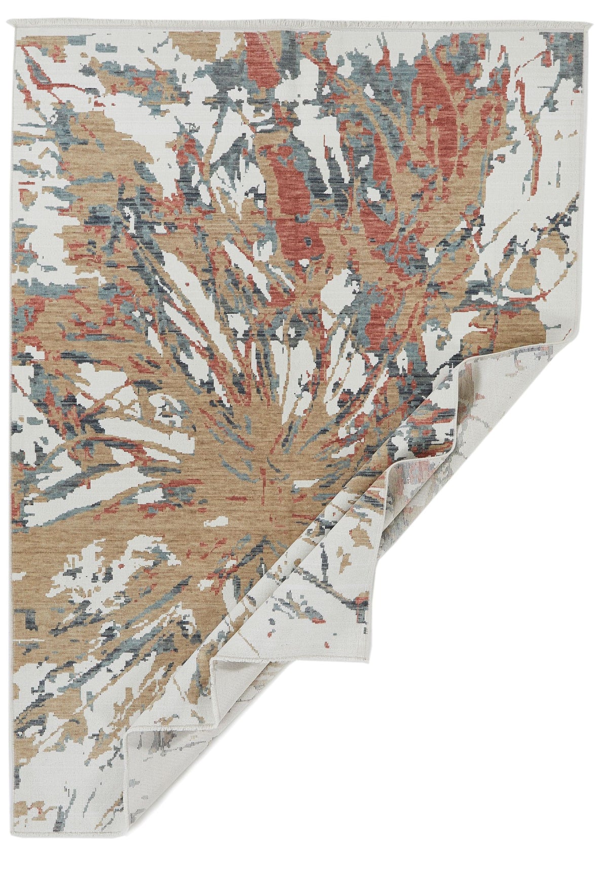 4x6 Ivory and Multicolor Turkish Traditional Rug