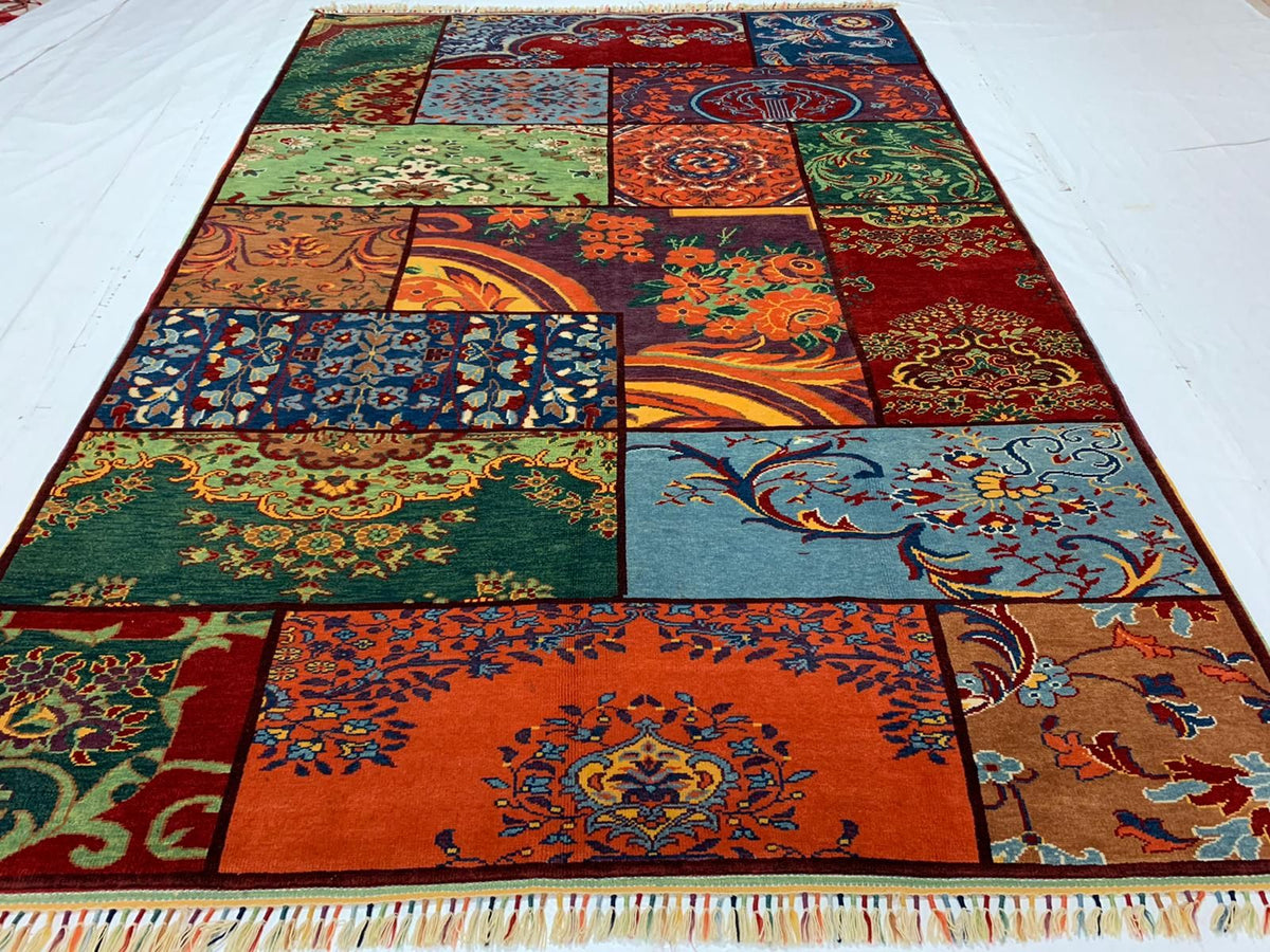 7x10 Multicolor Turkish Patchwork Rug