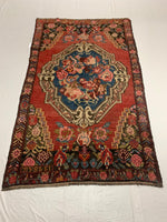 5x7 Red and Blue Anatolian Tribal Rug