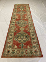 3x10 Pink and Ivory Turkish Oushak Runner
