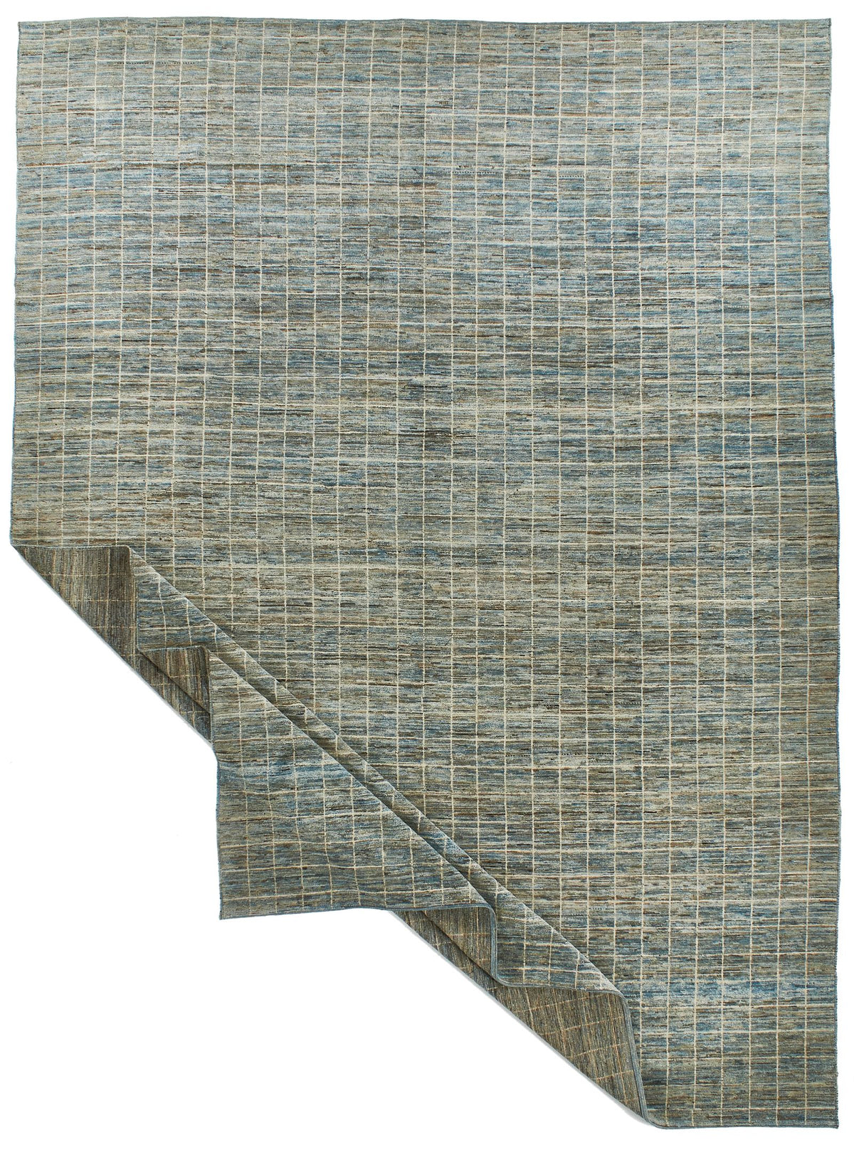 10x14 Blue and Ivory Modern Contemporary Rug