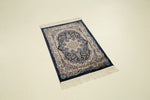 2x3 Navy and Gold Turkish Antep Rug