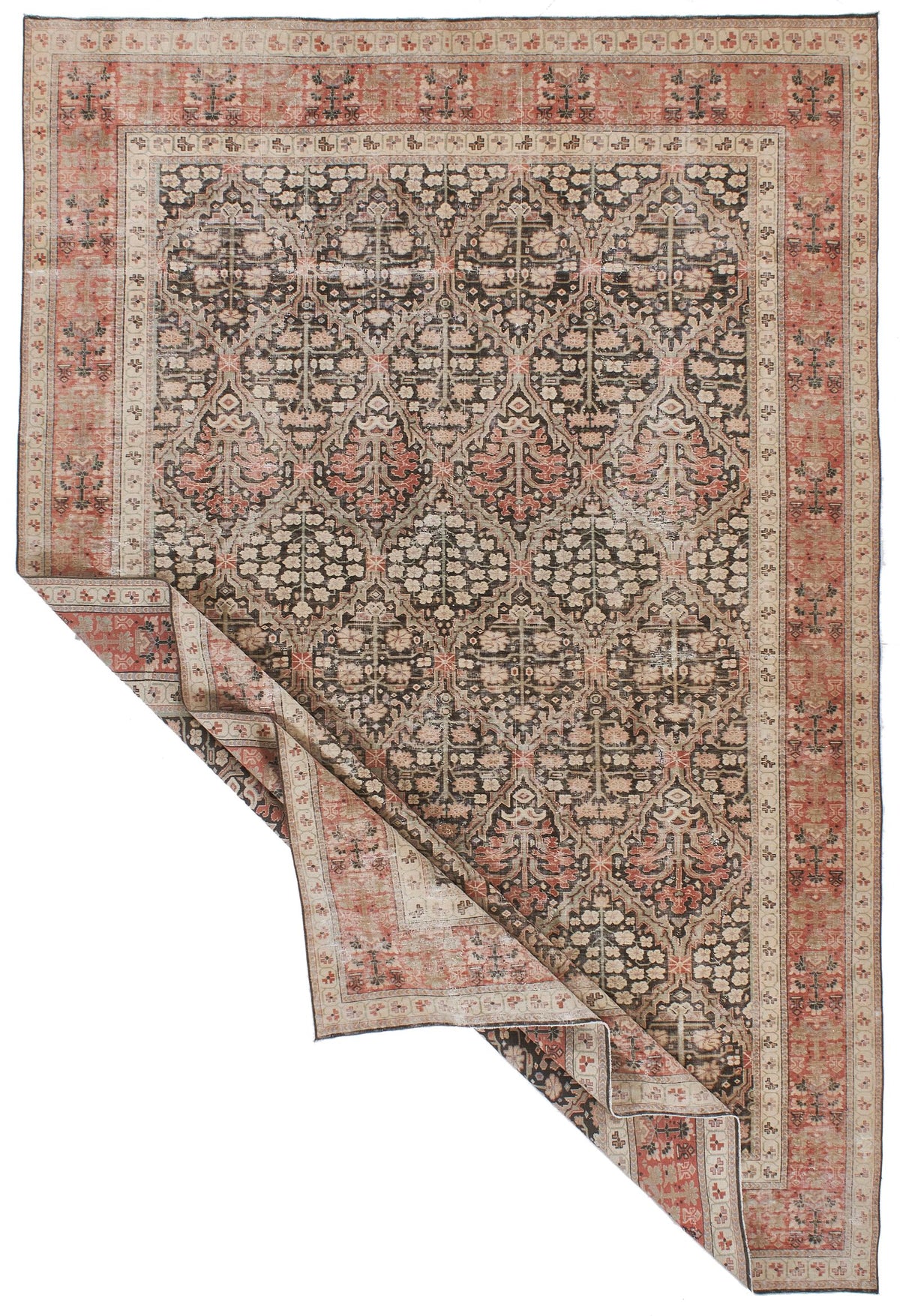 8x12 Black and Pink Persian Traditional Rug