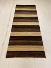 3x8 Brown and Ivory Modern Contemporary Runner