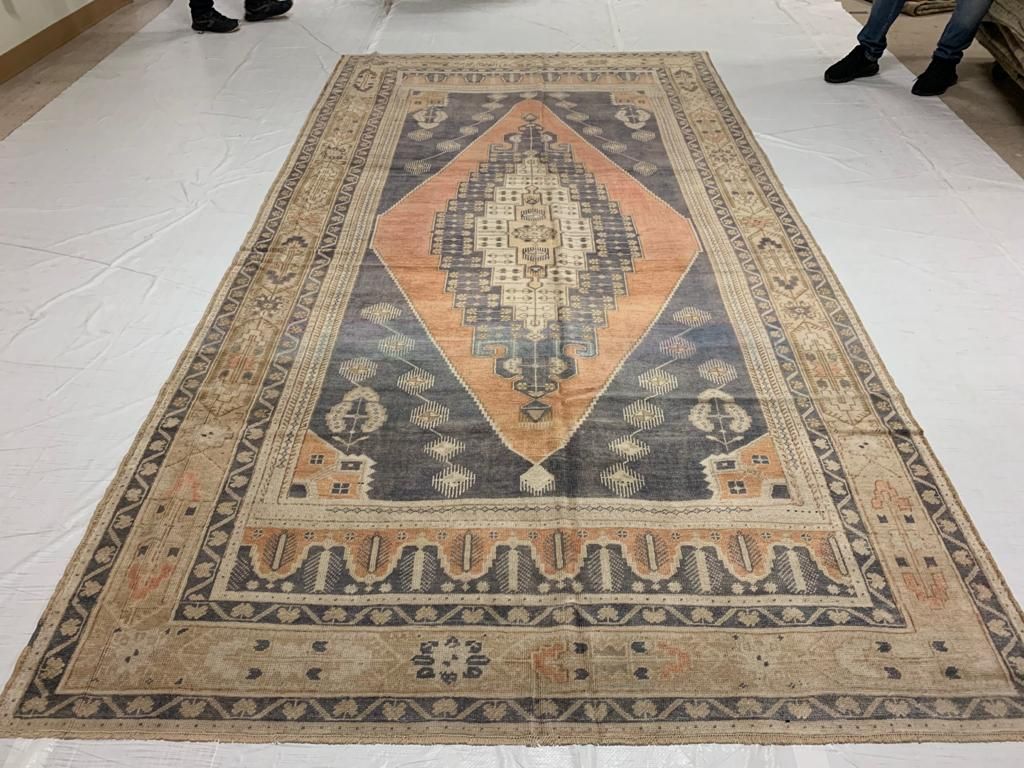 6x12 Orange and Purple Turkish Tribal Runner