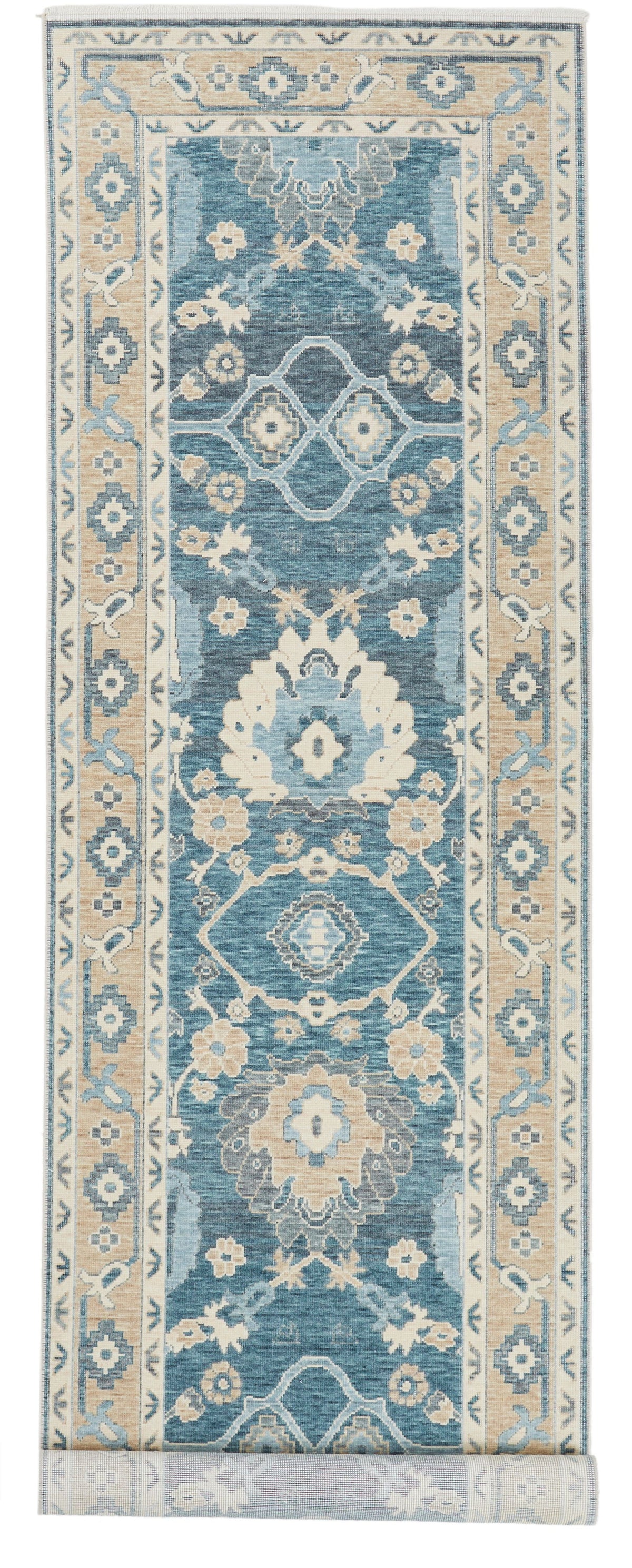 3x10 Gray and Beige Turkish Traditional Runner