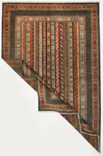 7x10 Multicolor and Gray Turkish Tribal Rug