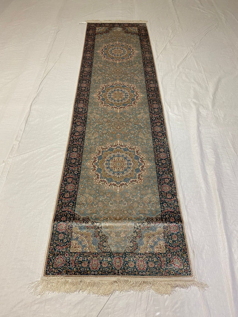 3x10 Blue and Green Turkish Antep Runner